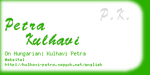 petra kulhavi business card